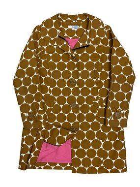 BODEN Polka Dot Long trench Designer Casual Jacket Coat Womens 10